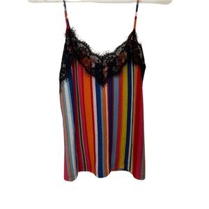 ZARA colorful tanktop with black lace!